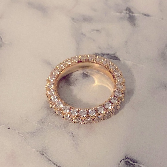 18k gold Italian cut 3 row eternity band NWT - Picture 6 of 9